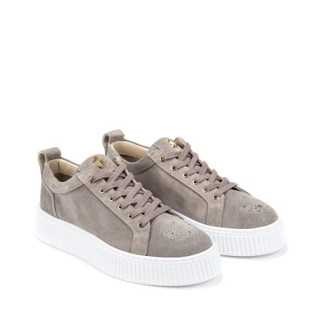 Muške kožne plitke patike John-Richardo-20268 sive ravne